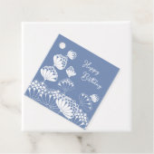 Verjaardag Mooie witte bloemen blazen wind CC1280 Bedankjes Labels (In situ)