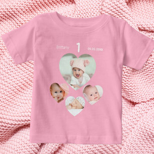 Verjaardag naam leeftijd foto collage baby meisje 