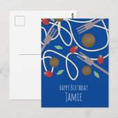 Verjaardag naam pastaliefhebber briefkaart (Voorkant / Achterkant)