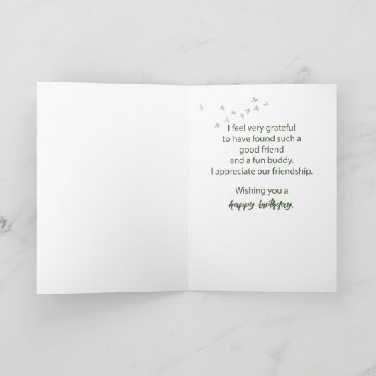 Verjaardag naar Mannelijke Vriend Landschap met Bo Kaart (Binnen)