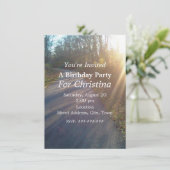 Verjaardag Natuur Pad door Bossen Shining Sun Ray Kaart (Staand voorkant)