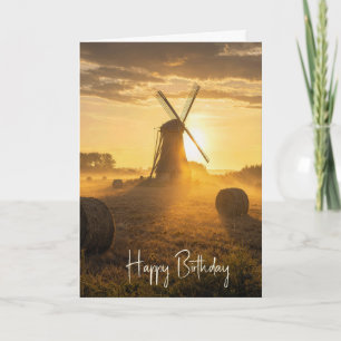 Verjaardag Nederlandse windmolen in een ochtendhoo Kaart