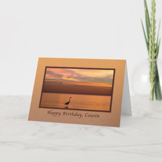 Verjaardag, neef, Ocean Uitzicht bij zonsondergang Kaart (Voorkant)