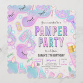 Verjaardag Neon Pamper Spa Party Kaart (Voorkant / Achterkant)