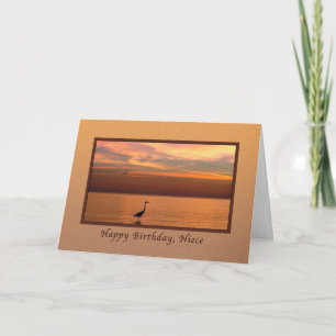 Verjaardag, nichtje, Ocean Uitzicht bij zonsonderg Kaart