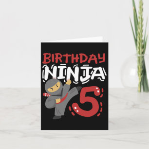 Verjaardag Ninja 5 Jaar Oude Karate Kids 5e Verjaa Kaart