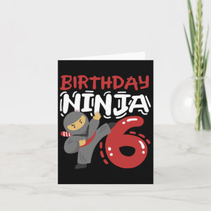 Verjaardag Ninja 6 jaar oud Karate Kinder 6e verja Kaart