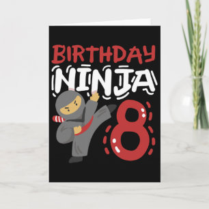 Verjaardag Ninja 8 Jaar Oud Karate Kids 8ste Verja Kaart