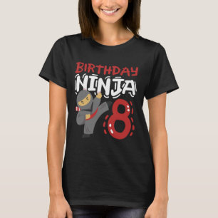 Verjaardag Ninja 8 jaar oud Karate Kinder 8e verja T-shirt