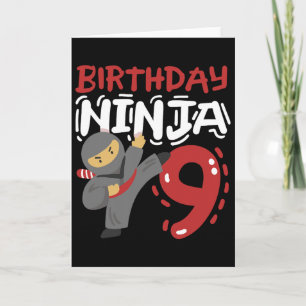 Verjaardag Ninja 9 Jaar Oud Karate Kids 9e Verjaar Kaart