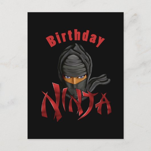 Verjaardag Ninja Briefkaart (Voorkant)