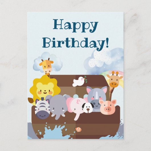 Verjaardag Noach's Ark Briefkaart (Voorkant)