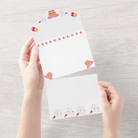 Verjaardag nodigt ontwerpformaten uit all in one uitnodiging (Afscheurbaar)