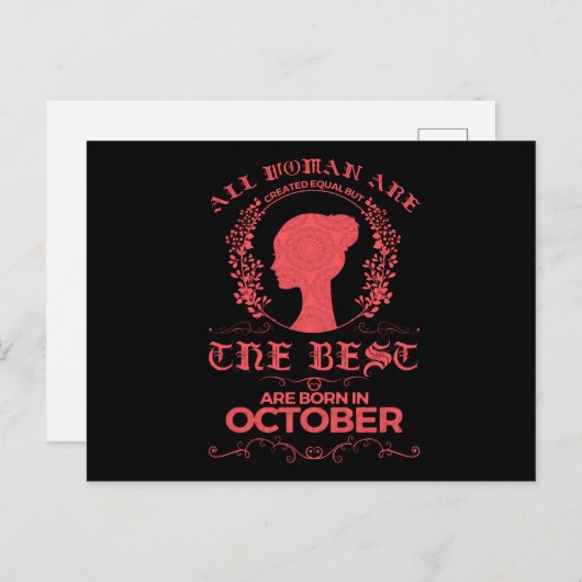 Verjaardag oktober geboren beste vrouwen cadeau briefkaart (Voorkant / Achterkant)