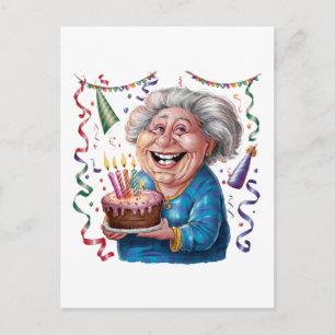 Verjaardag oma grote glimlach briefkaart