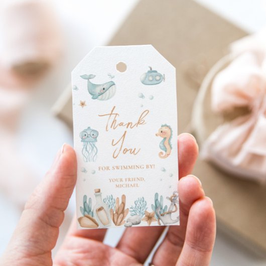 Verjaardag onder de zee  cadeaulabel