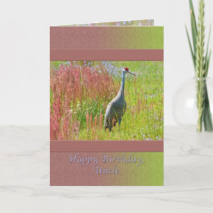 Verjaardag, oom, Sandhill Crane Bird Kaart