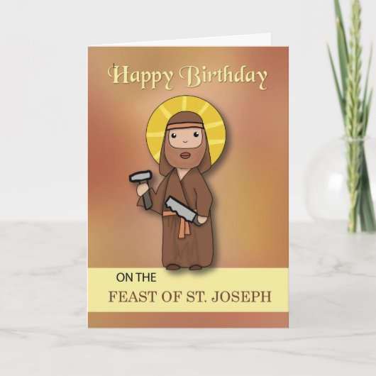 Verjaardag op het feest van St. Joseph Simple Kaart (Voorkant)