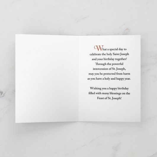 Verjaardag op het feest van St. Joseph Simple Kaart (Binnen)