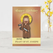 Verjaardag op het feest van St. Joseph Simple Kaart (Gele Bloem)