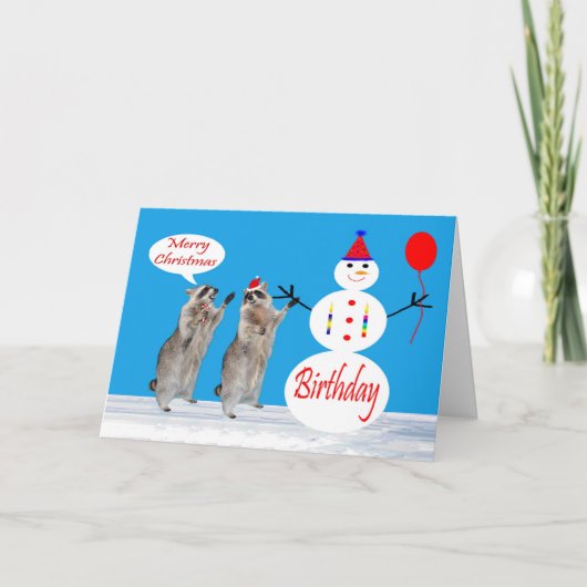 Verjaardag op kerst Wenskaart Feestdagen Kaart (Voorkant)