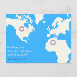 Verjaardag op lange afstand briefkaart