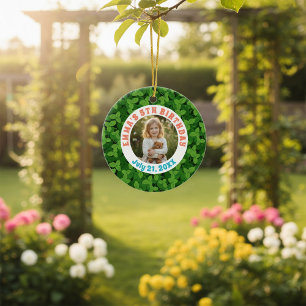 Verjaardag op maat gemaakte foto tuin keramische o keramisch ornament