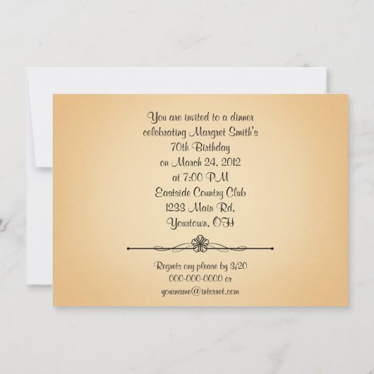 Verjaardag Orchidee Uitnodiging (Achterkant)