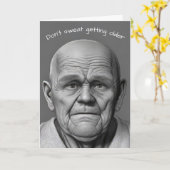 Verjaardag oud Man gezicht Kaart (Gele Bloem)