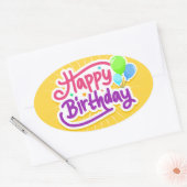 VERJAARDAG OVALE STICKER (Envelop)