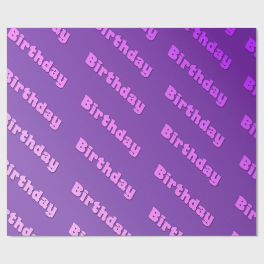 Verjaardag (paarse) cadeaupapier (Vlak)