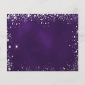 Verjaardag paarse zilveren foto save date flyer (Achterkant)