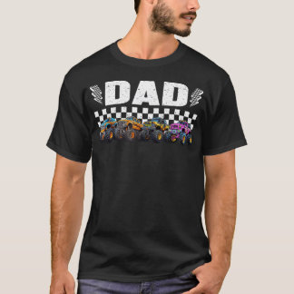 Verjaardag Papa Retro Monstertruck Familie Crew T-shirt