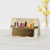 Verjaardag, papa, toolbelt en gereedschap kaart (Gele Bloem)