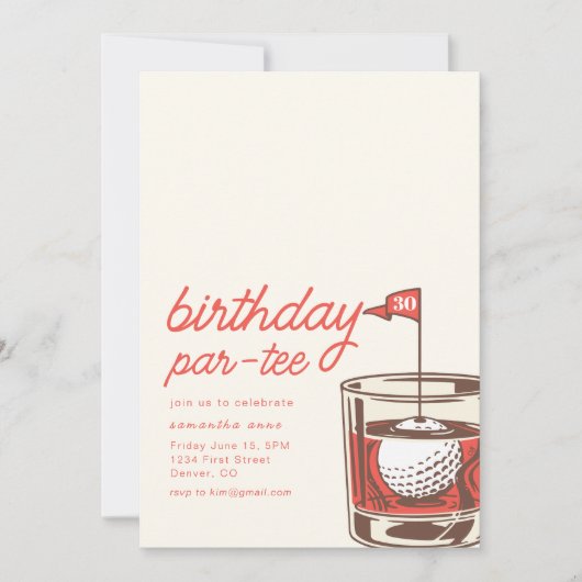 Verjaardag Par-T-shirt Feestuitnodiging met Whiske Kaart (Voorkant)