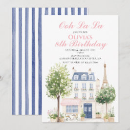 Verjaardag Parijs Parijse Cafe Tea Party Kaart