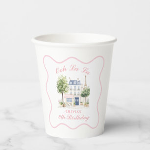 Verjaardag Parijs Parijse Café Theepartij Papieren Bekers