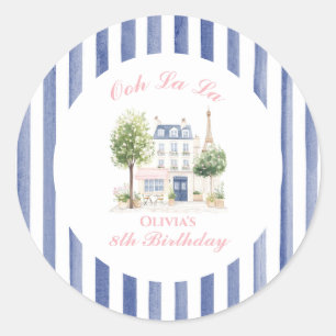 Verjaardag Parijs Parijse Café Theepartij Ronde Sticker