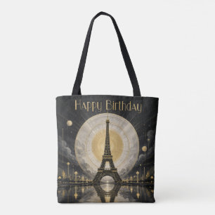 Verjaardag Paris Eiffeltoren Gouden Deco Draagtas