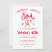 Verjaardag Party Buffet Tafel Hand getrokken Custo Kaart (Voorkant)