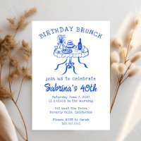 Verjaardag Party Buffet Tafel Hand getrokken Custo