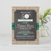 Verjaardag Party Golf Ball 40e 50e 60e Uitnodiging (Staand voorkant)