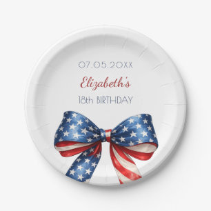 Verjaardag patriottisch USA rood wit blauw vlag li Papieren Bordje