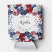 Verjaardag patriottische USA rode witte blauwe vla Blikjeskoeler (Achterkant)