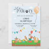 Verjaardag Paw-ty Leuke Puppy Honden Uitnodiging (Voorkant)