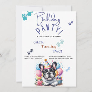 Verjaardag Pawty Franse Bulldog hond Verjaardag Kaart