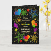 Verjaardag, peetdochter, Abstracte melkweg, kleurr Kaart (Gele Bloem)