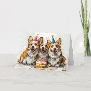Verjaardag Pembroke Welsh Corgi Dogs Bedankkaart