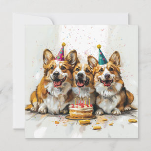 Verjaardag Pembroke Welsh Corgi Dogs Kaart
