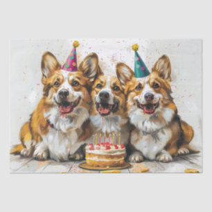Verjaardag Pembroke Welsh Corgi Dogs Tissuepapier